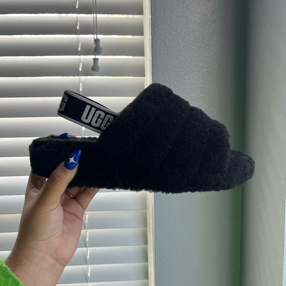 black UGG slippers